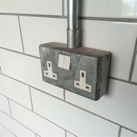 exposed outlet electrical box conduit industrial look|electrical outlet box.